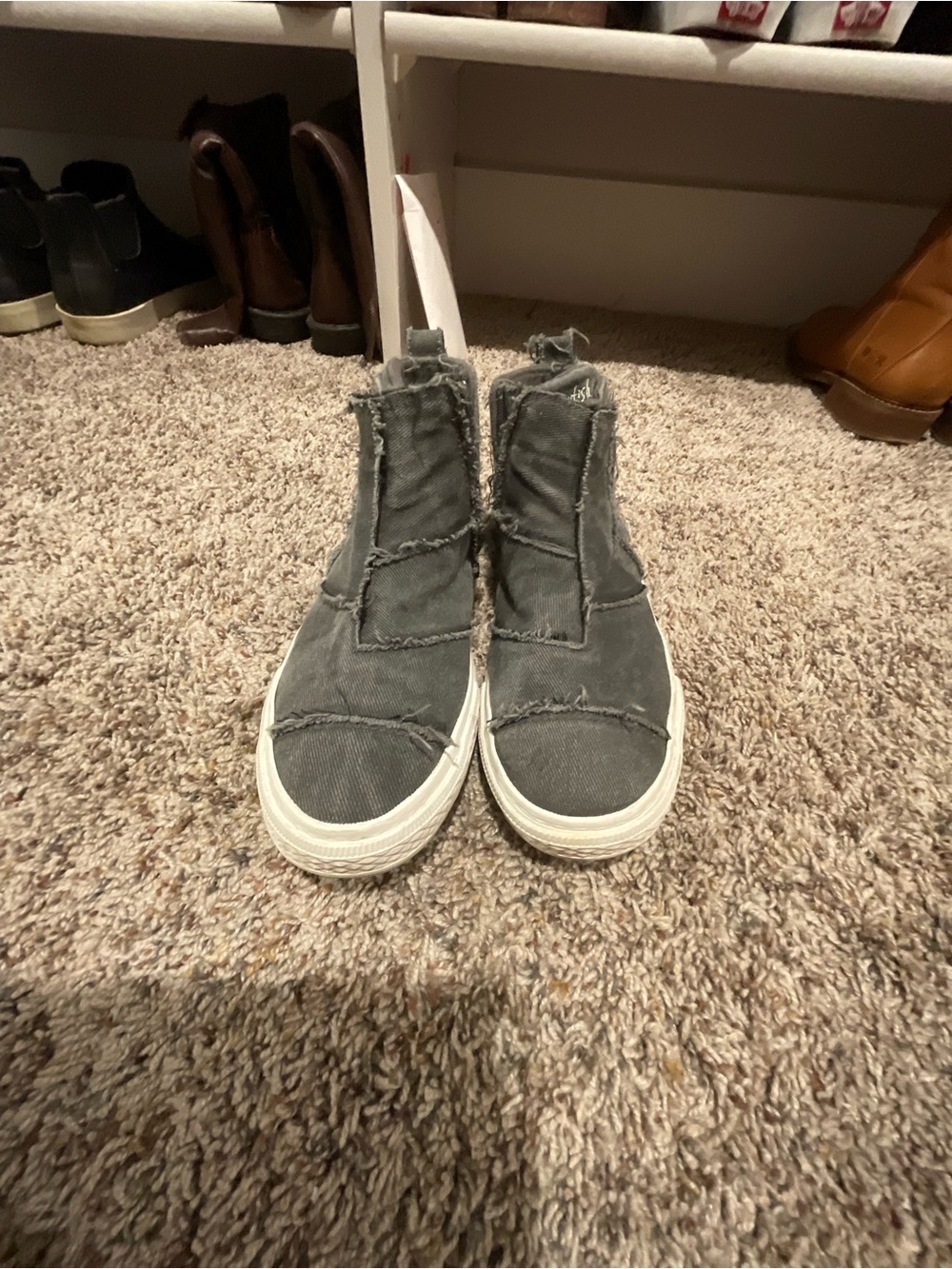 Blowfish Gray Canvas Slip-On Sneakers with White Soles